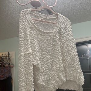 ODDY Textured White Sweater